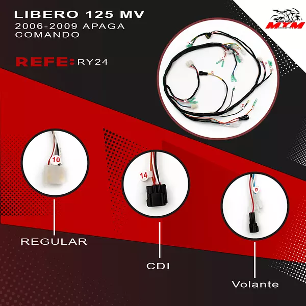 Sistema Electrico Libero 125 Mv 2006-2009 Apaga Del Comando