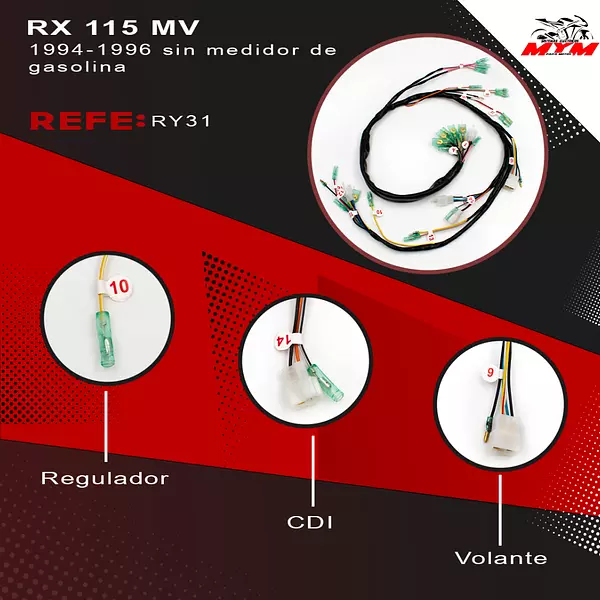 Sistema Electrico Rx 115 Mv 1994-1996 Yamaha Sin Medidor G