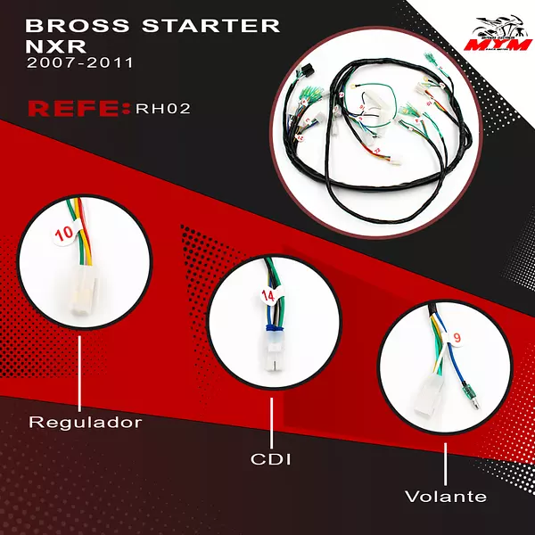 Sistema Electrico Bross De Cran Y Starte Nxr Honda