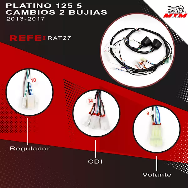 Sistema Electrico Platino 125 5 Cambios Dos Bujias Auteco