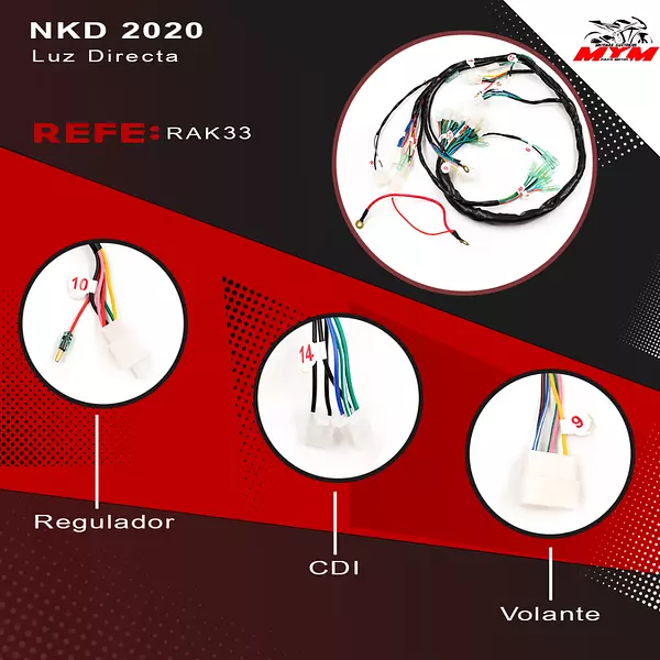 Sistema Electrico Akt Nkd 125 Luz Directa Modelo Nuevo