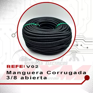 Manguera Currugada 3/8 Abierta Negra