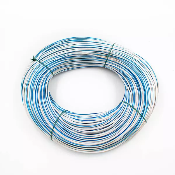 Cable Vehicular Blanco Raya Azul Calibre 20 En Cobre 20 Hilos