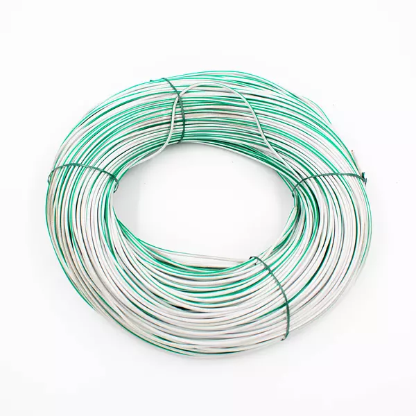 Cable Vehicular Blanco Raya Verde Calibre 20 En Cobre 20 Hilos